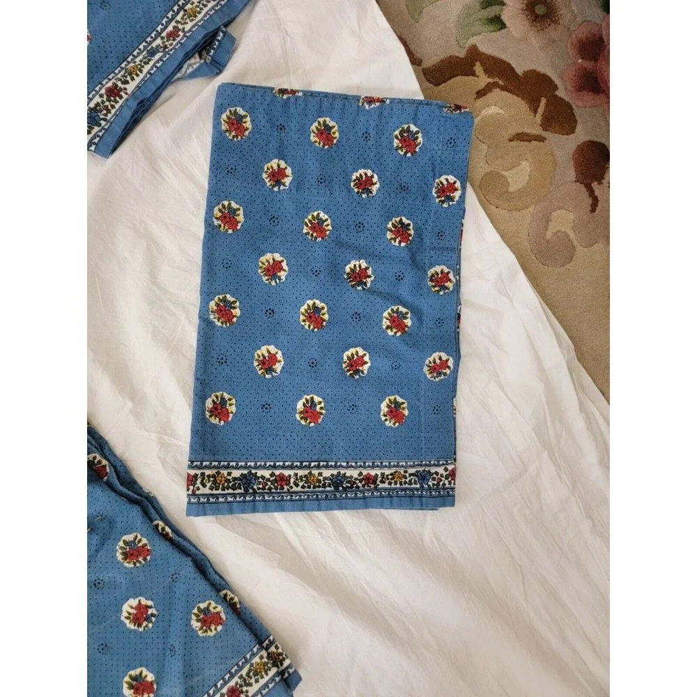 CHOOSE QUANITY Country French Pleated Valance Blue Red Floral Clean 71 x 14.5‎